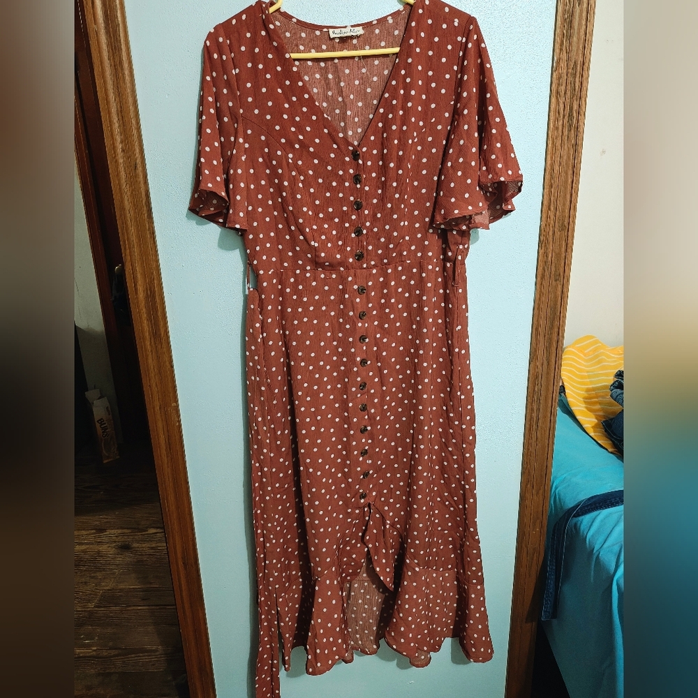 Polka Dot Button-Down Dress